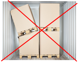 Risk of transport damage with non-stackable packaging and sensitive goods 1