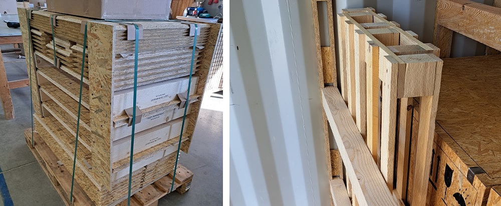 Beispiele für den Formschluss und die eingesetzten Hilfsmittel bei der Ladungssicherung