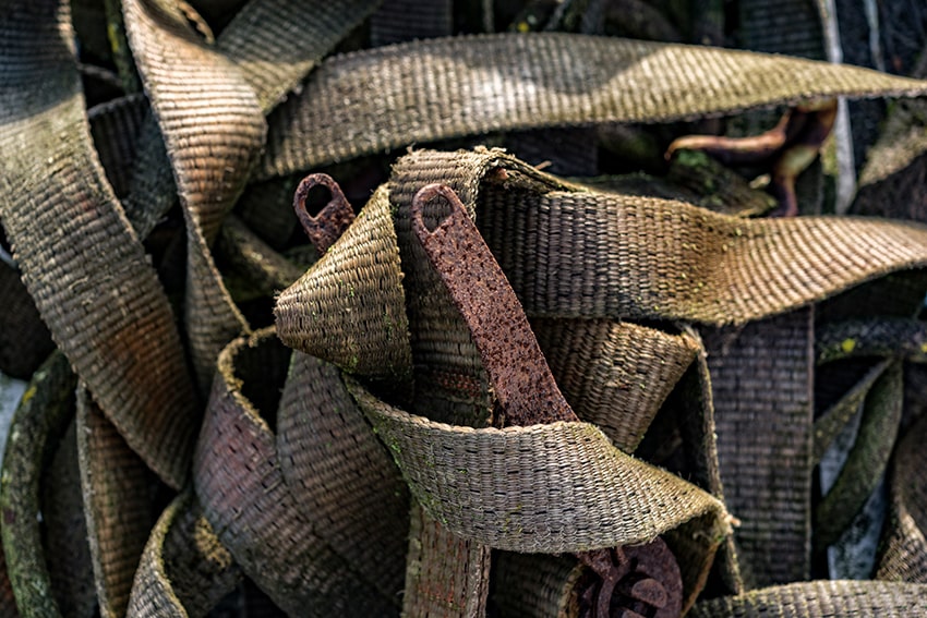 Spanngurt Hafen mit unleserliches oder fehlendes Etikett